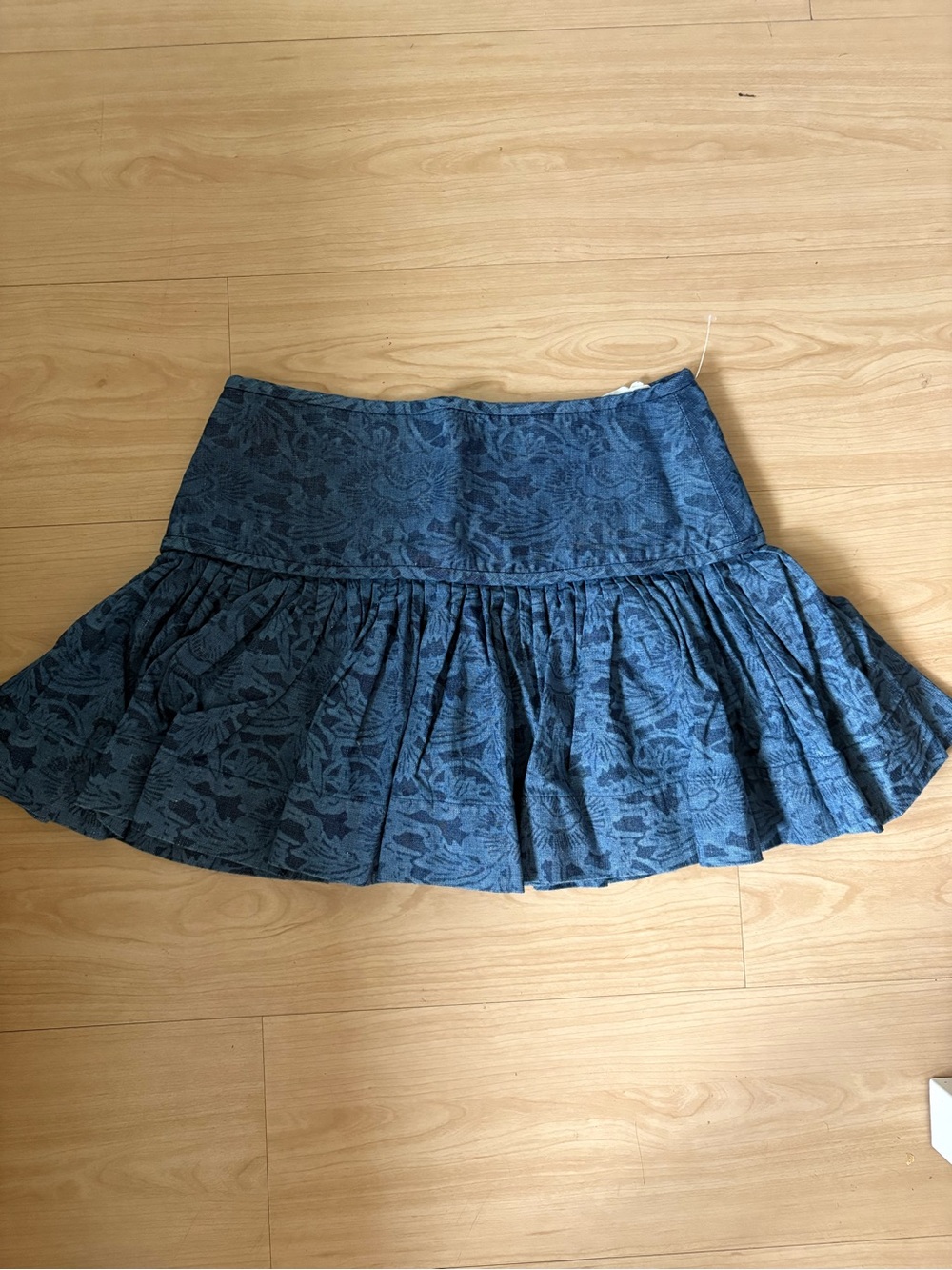 Isabel Marant Indigo Floral Tiered Mini Skirt